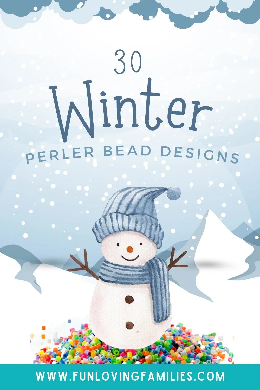Winter perler bead designs pin image