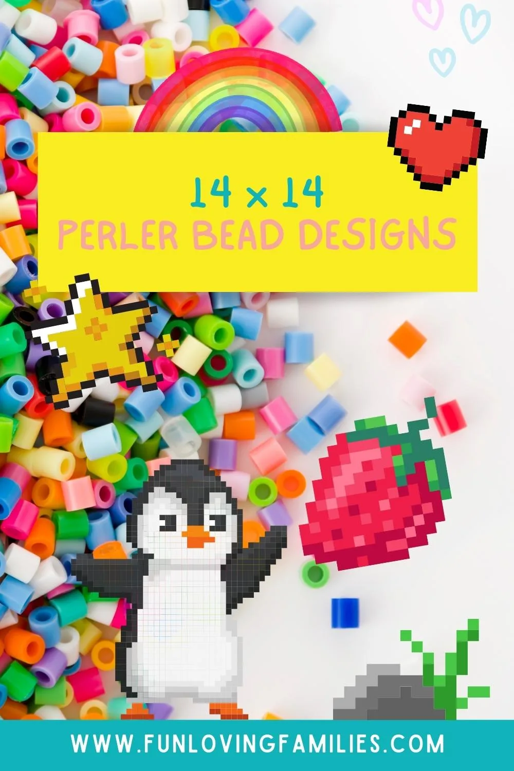 14x14 Perler Bead Peg Board Patterns pin image
