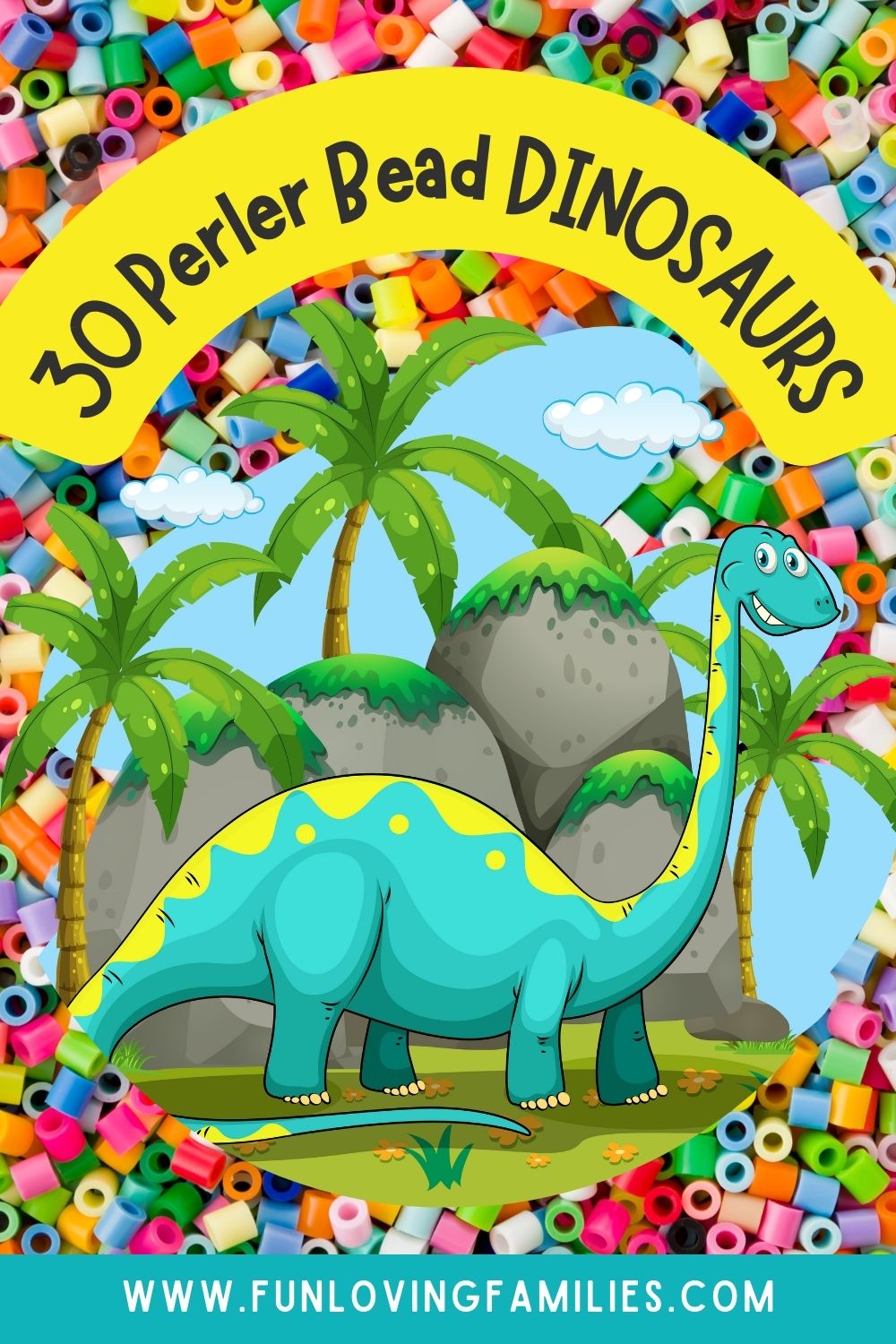 Perler bead dinosaurs pin image