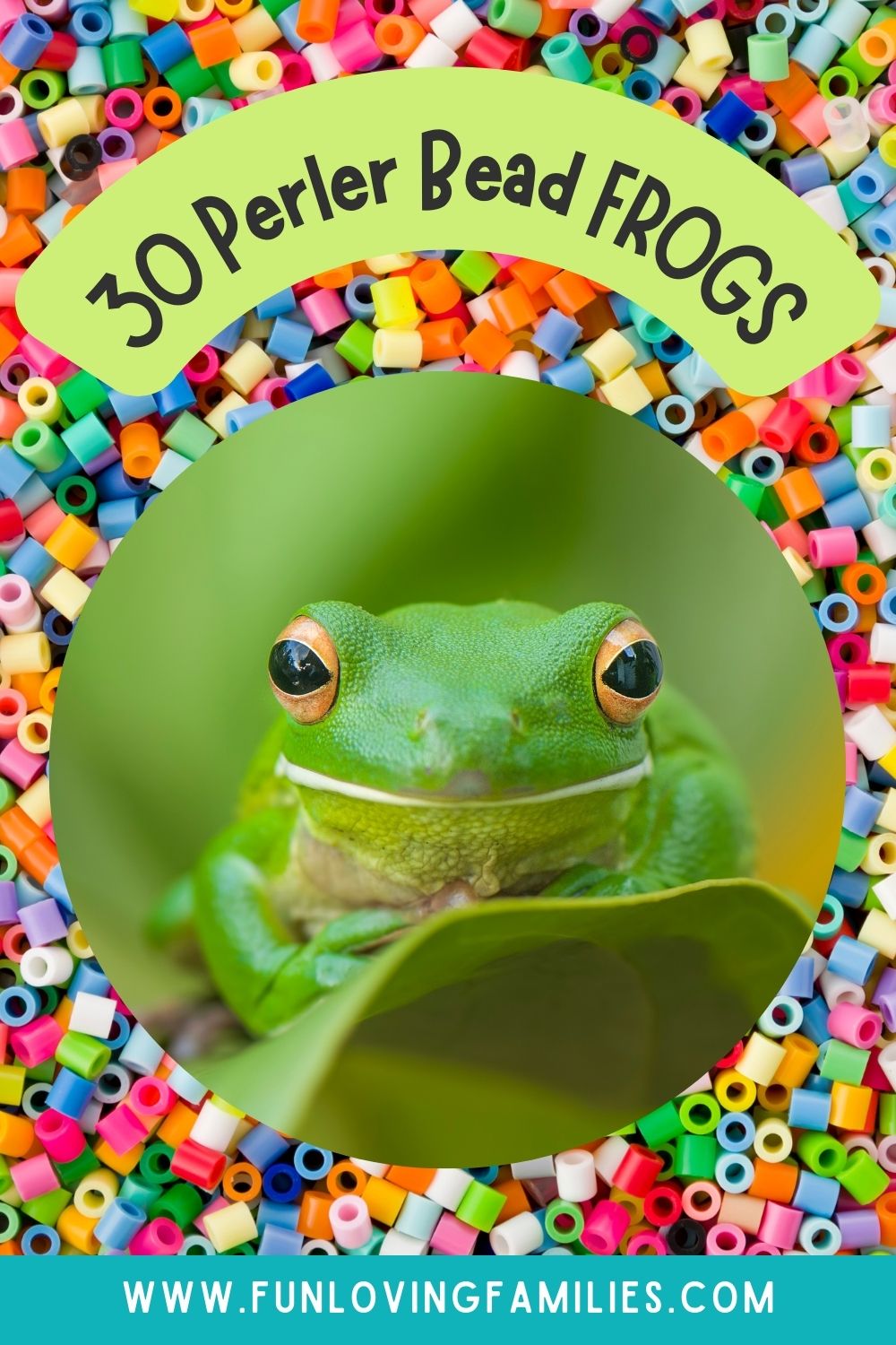 Perler bead frogs pin image