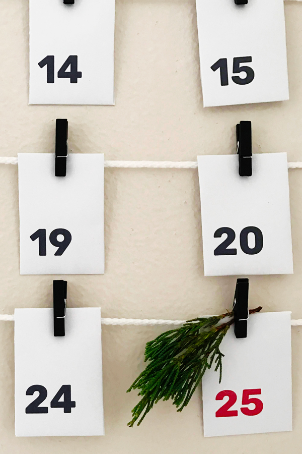 Free Printable Minimal Advent Calendar