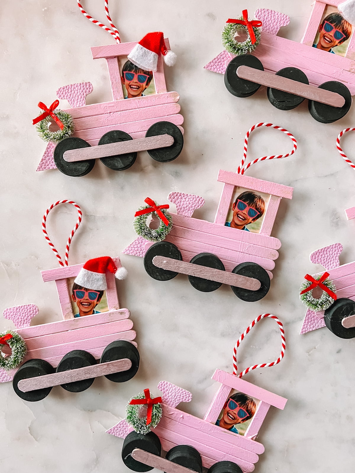 Popsicle Stick Train Ornament Craft