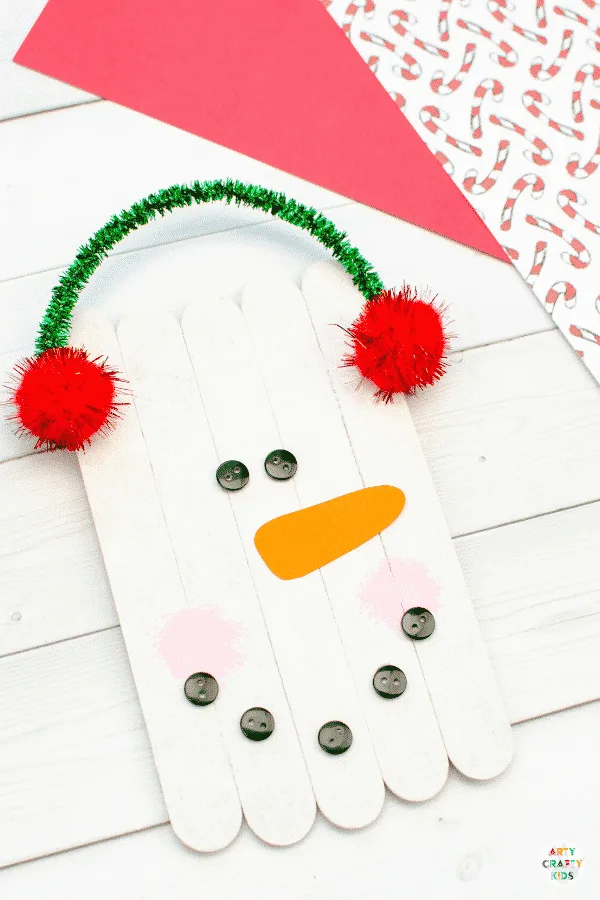Craft Stick Snowman Ornament