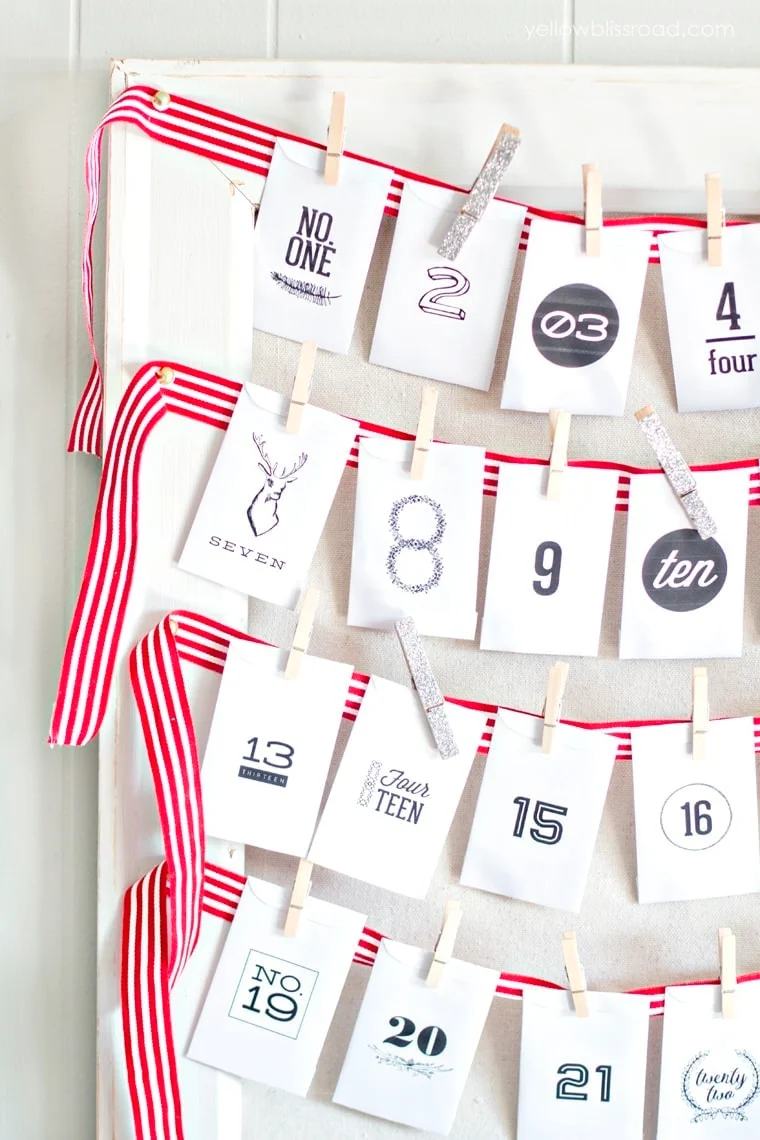 Printable Advent Calendar Envelopes and Inserts