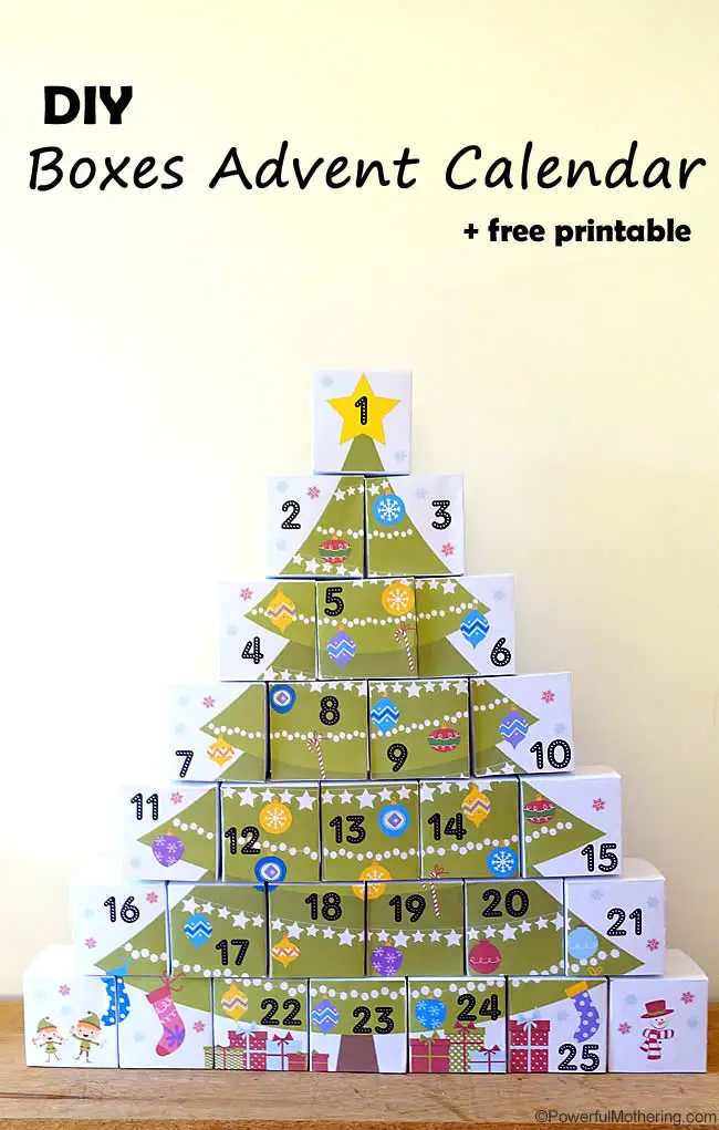 DIY Boxes Advent Calendar with Free Printable