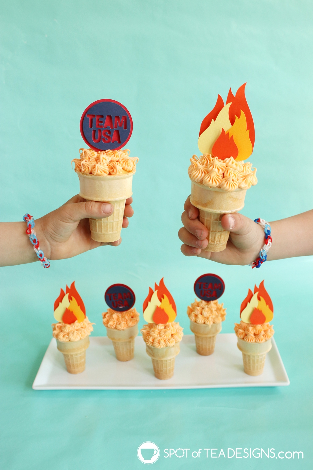 Olympic Torch Cupcakes with Free SVG