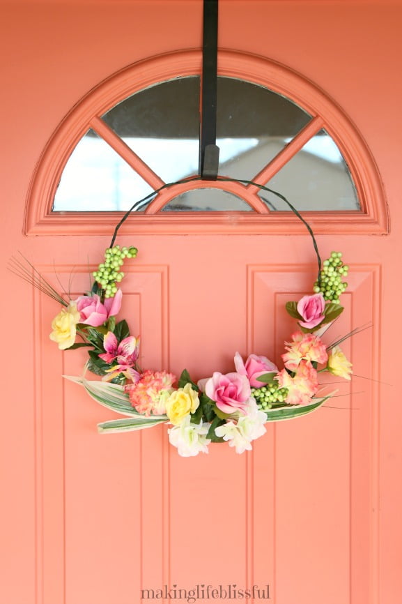 Colorful Dollar Store Spring Wreath