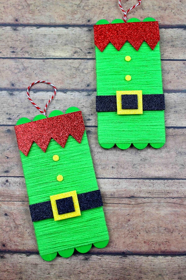 Elf Popsicle Stick Ornaments