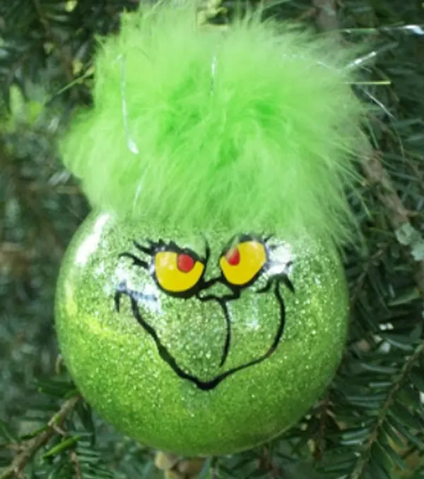 Create a Fluffy Grinch Ornament