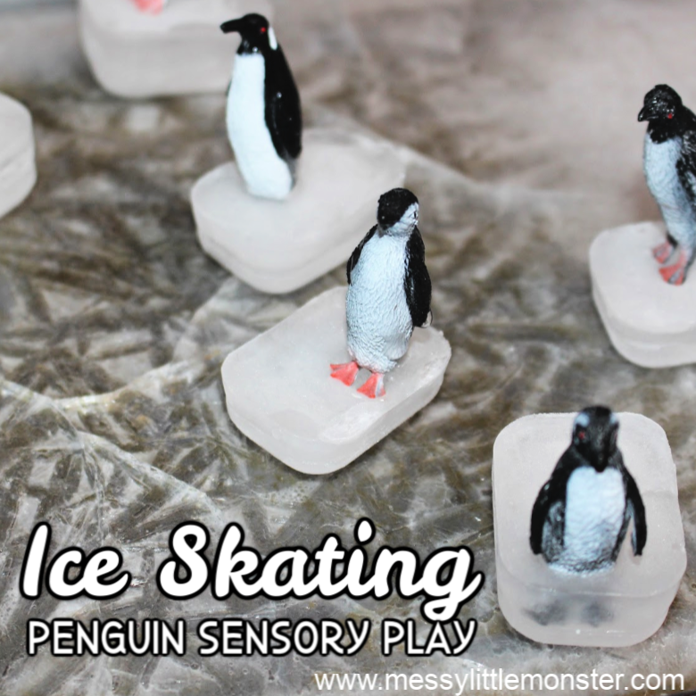 Ice Skating Penguin Sensory Play