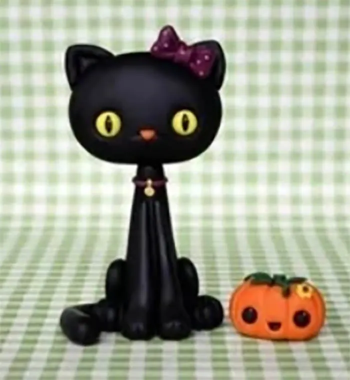 Black Polymer Clay Cat