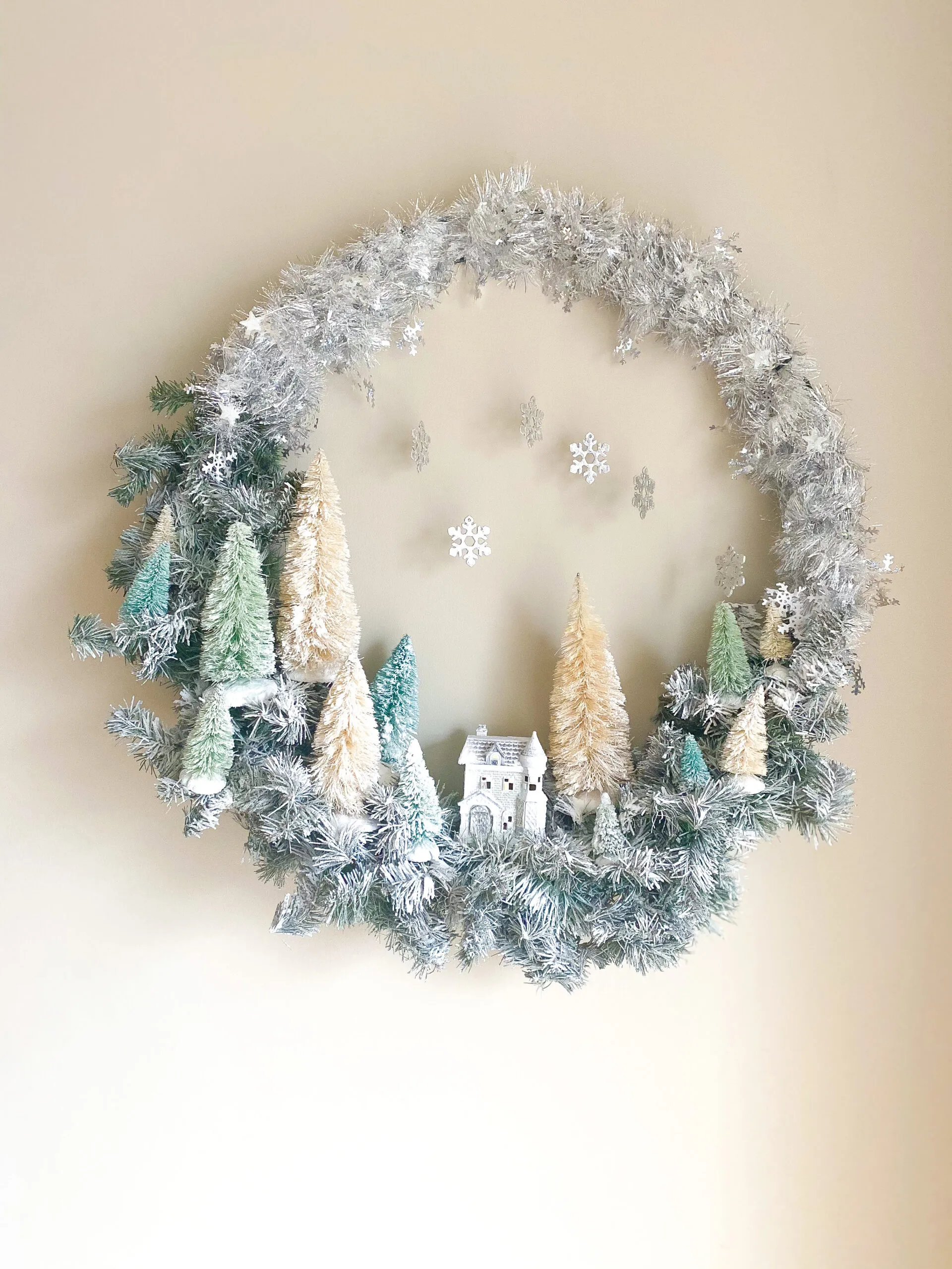 DIY Christmas Village Wreath