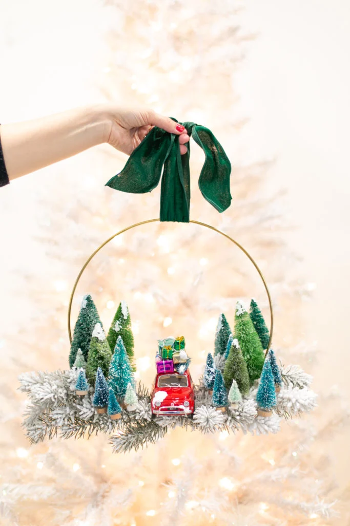 DIY Christmas Wreath With Vintage Toy Cars
