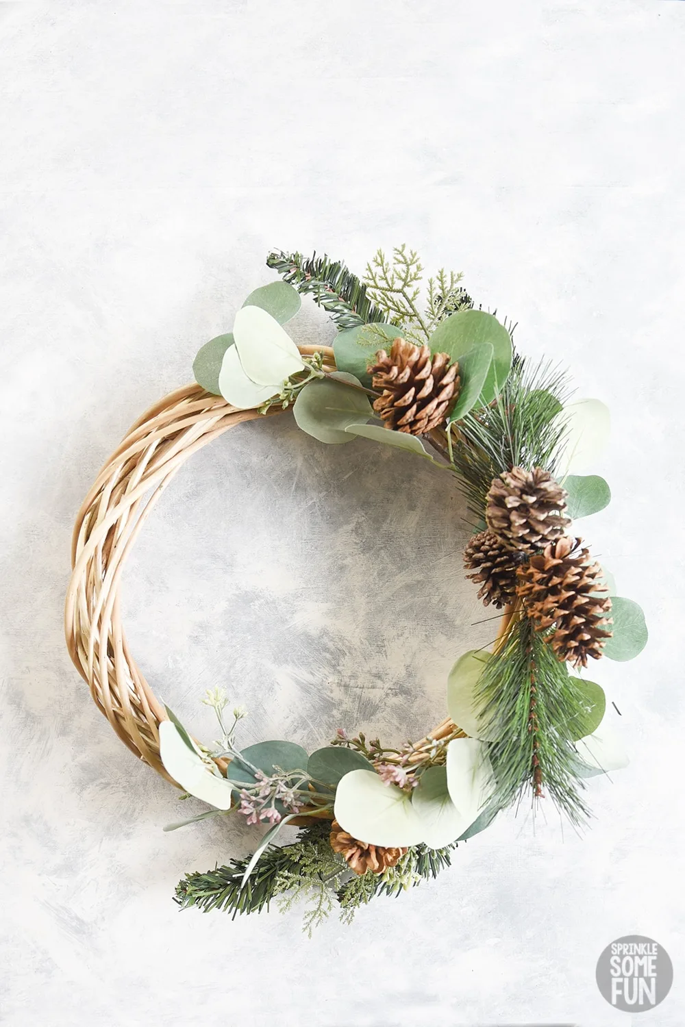 DIY Dollar Store Winter Wreath