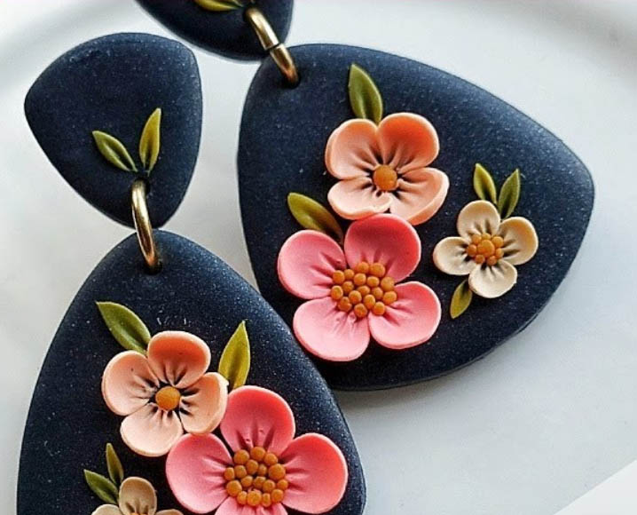 Polymer Clay Flowers Earrings