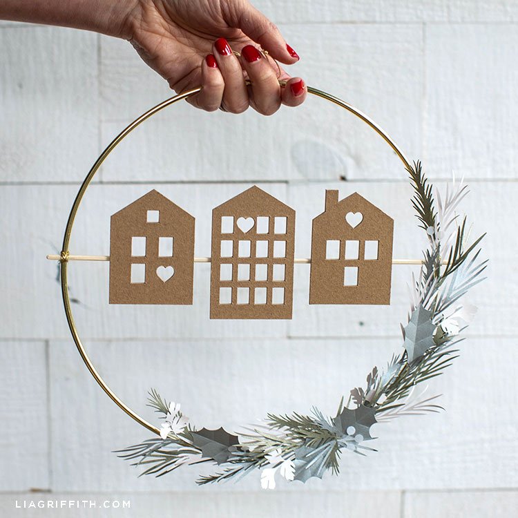 Scandi House and Greenery Wreath