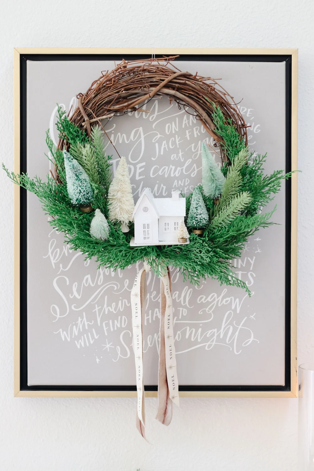 DIY Winter Village Wreath
