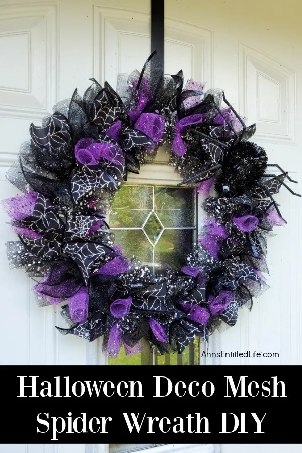 DIY Halloween Deco Mesh Spider Wreath 