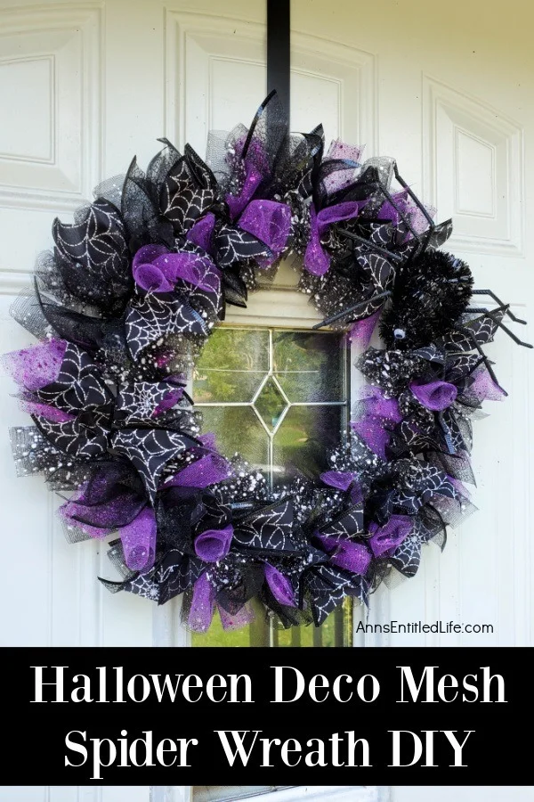 DIY Halloween Deco Mesh Spider Wreath