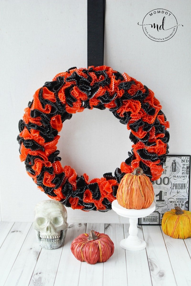 Halloween Cupcake Liner Wreath