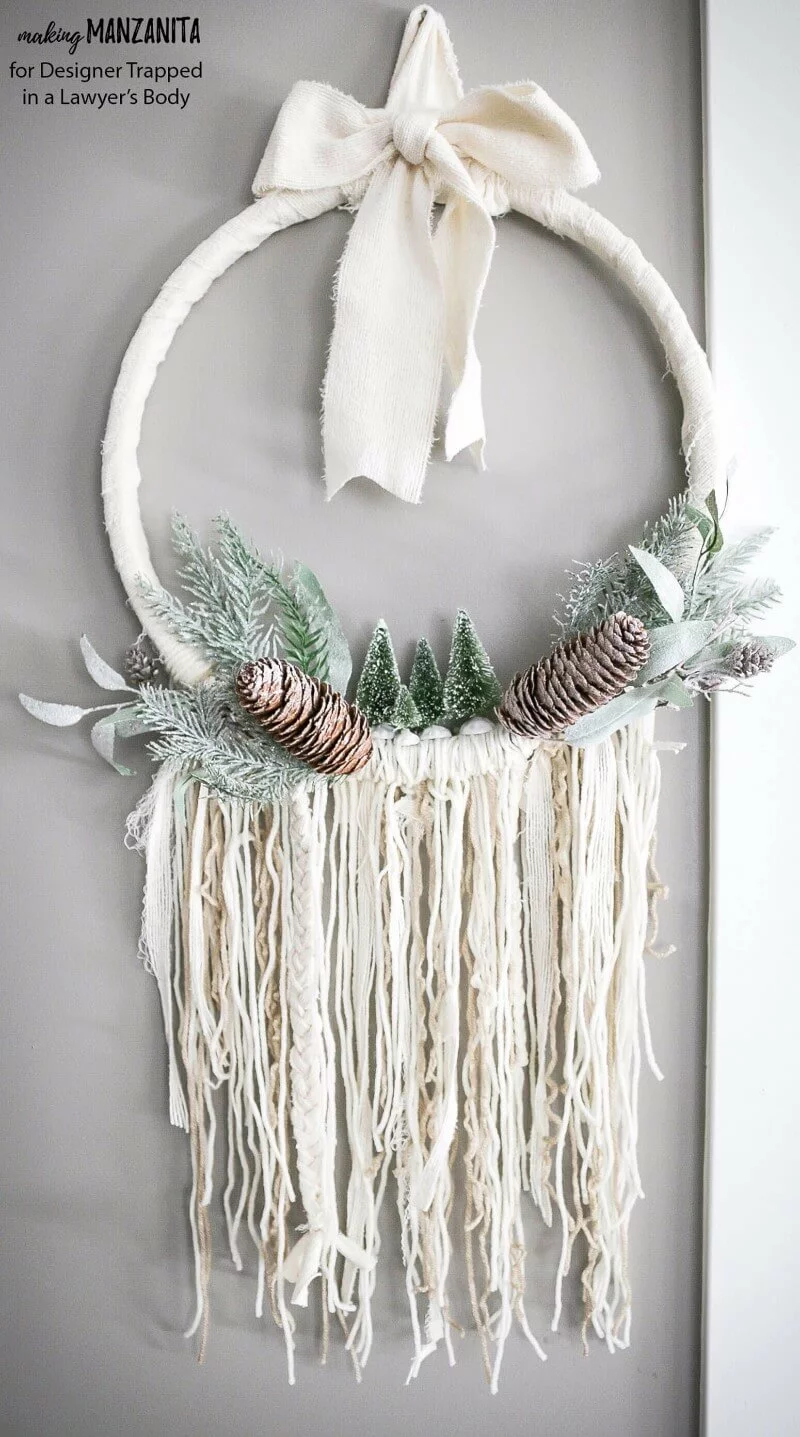 DIY Boho Style Winter Wreath