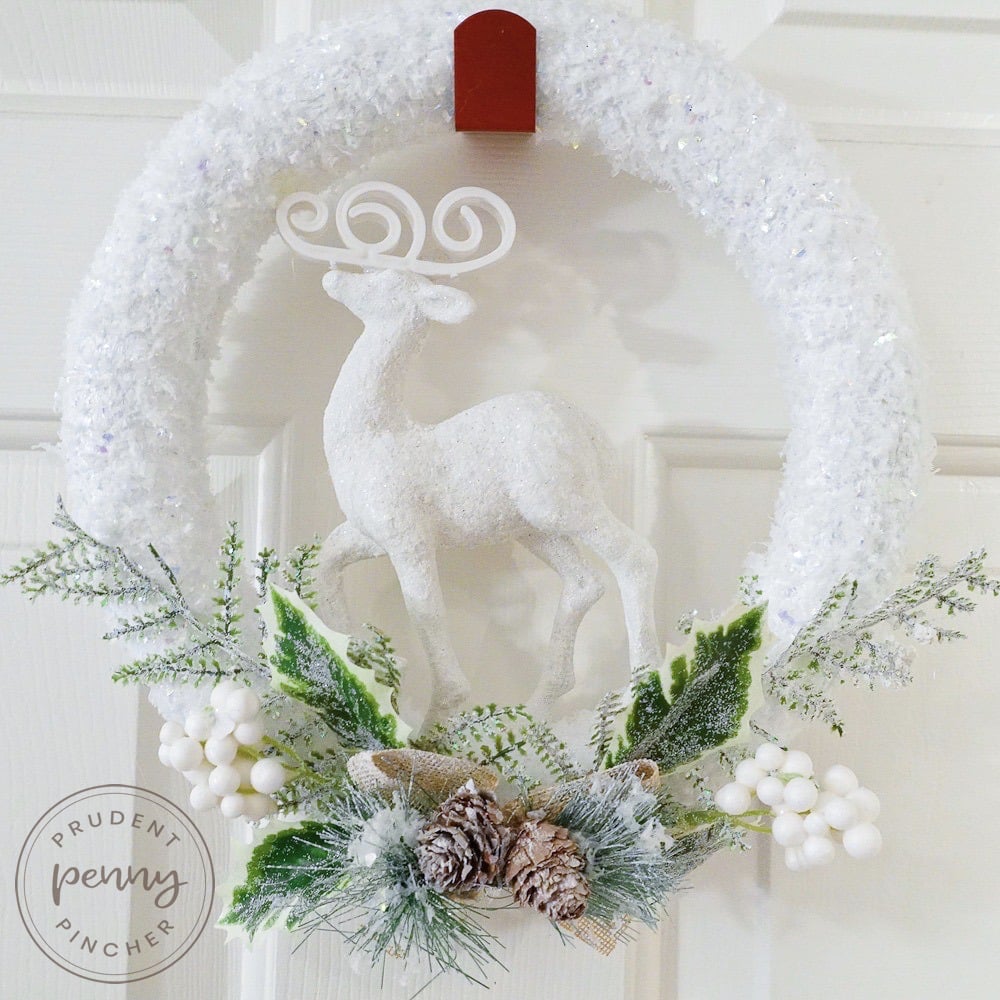 DIY Woodland Dollar Tree Christmas Wreath