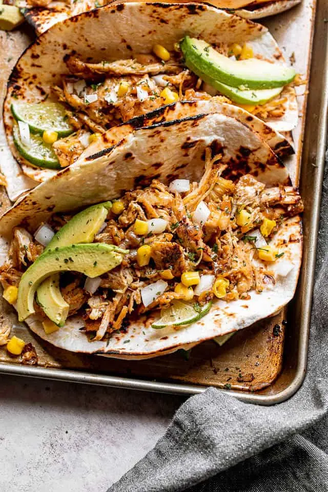 Instant Pot Chicken Carnitas Tacos