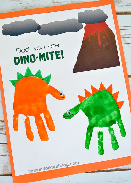 Printable Dinosaur Handprint Card Idea