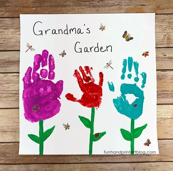 Grandma's Garden Handprint Keepsake