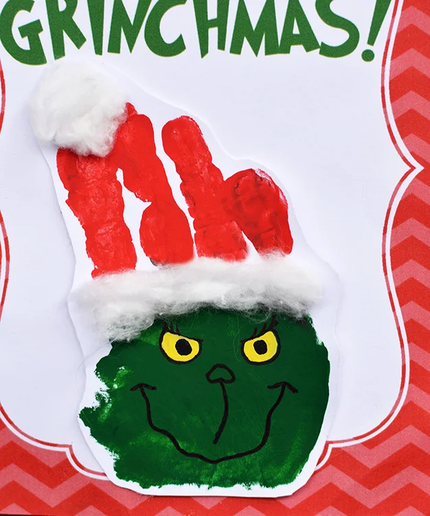 The Grinch Handprint Christmas Card With Printable