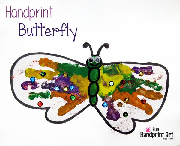 Colorful Handprint Butterfly Craft for Spring