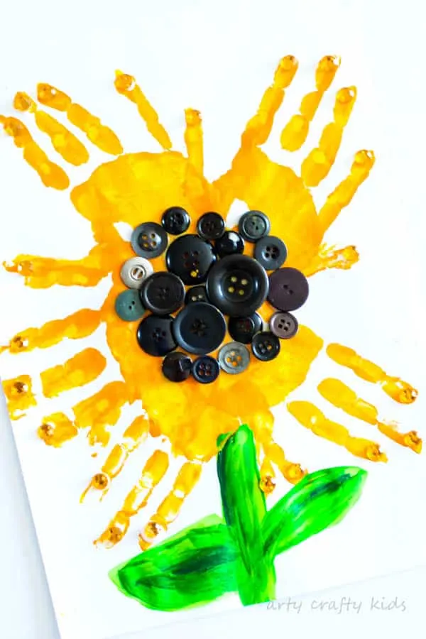 Easy Handprint Sunflower Craft