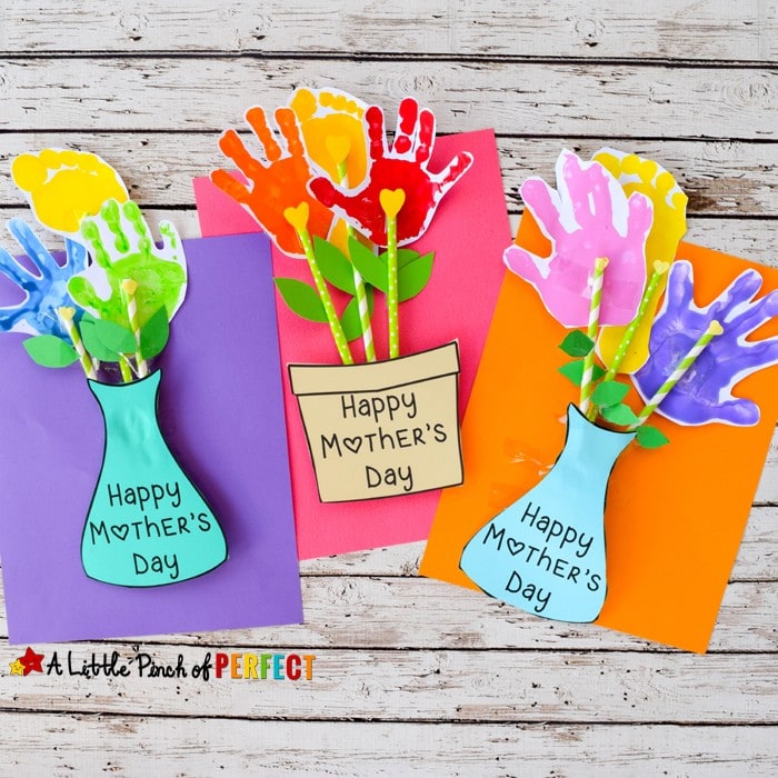 Adorable Mother’s Day Handprint Flower Craft And Free Template