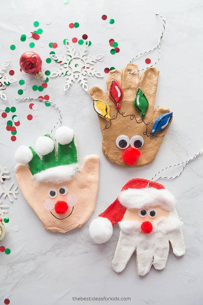 Santa Handprint Ornaments