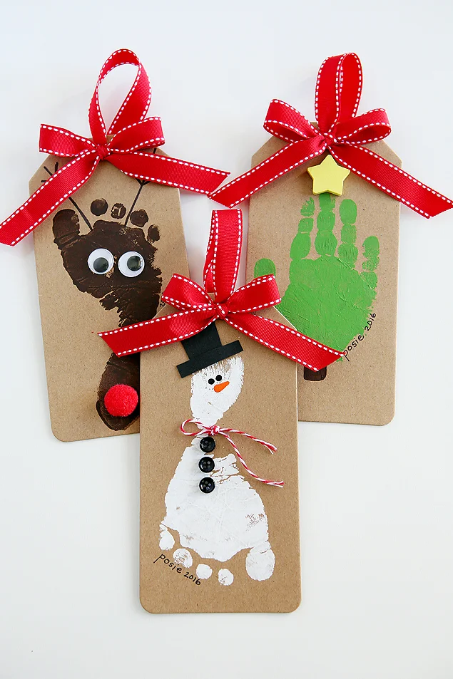 Footprint and Handprint Christmas Ornaments