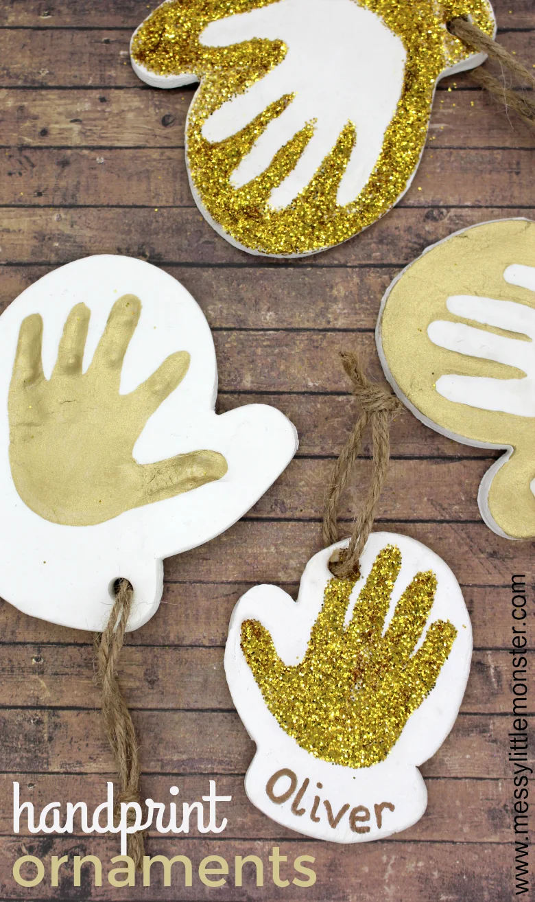 Clay Baby Handprint Ornaments