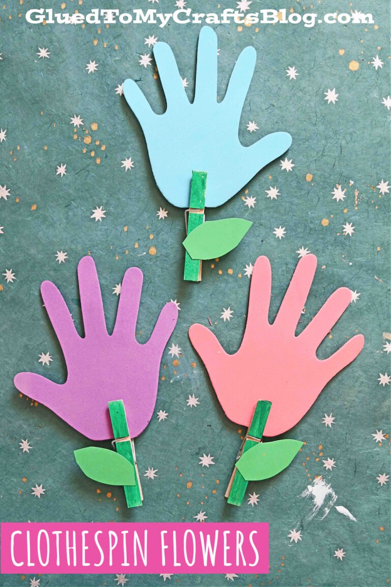 Clothespin Handprint Flowers