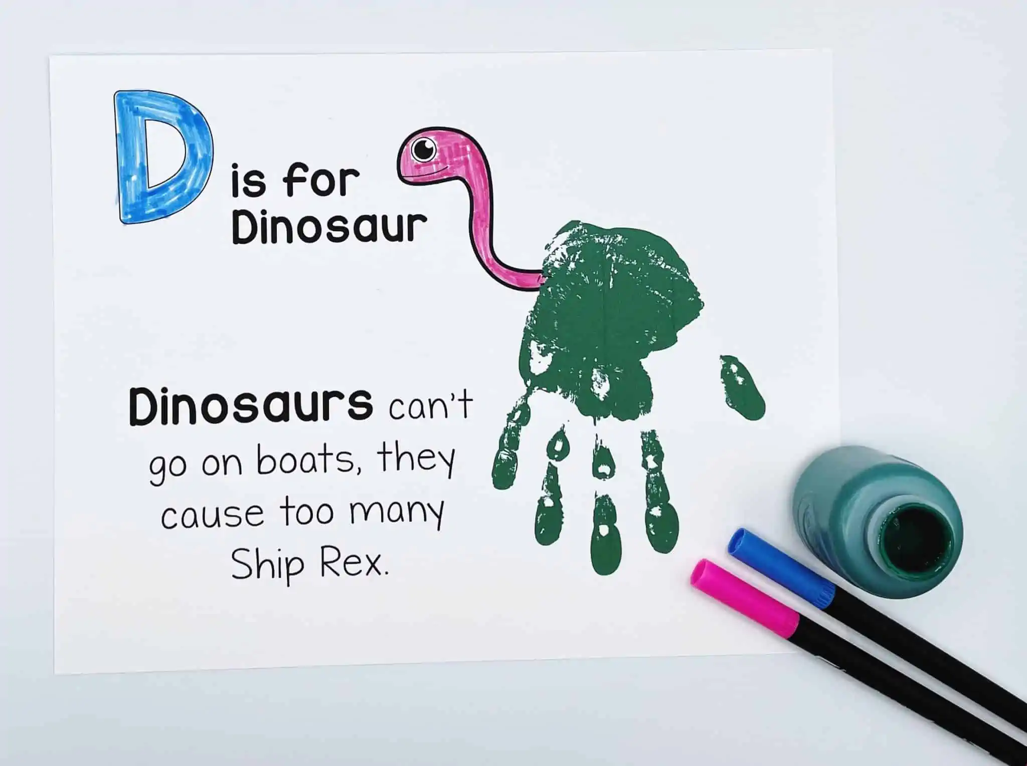 D is for Dinosaur Handprint
