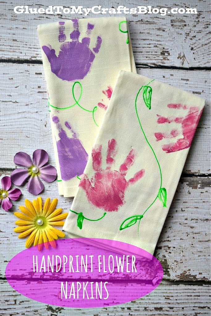 Handprint Flower Napkins Gift Idea