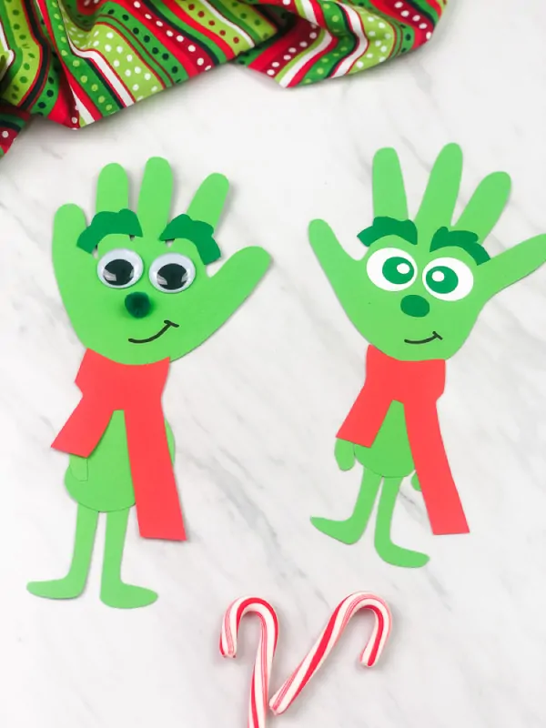 Cute Grinch Handprint Craft For Christmas