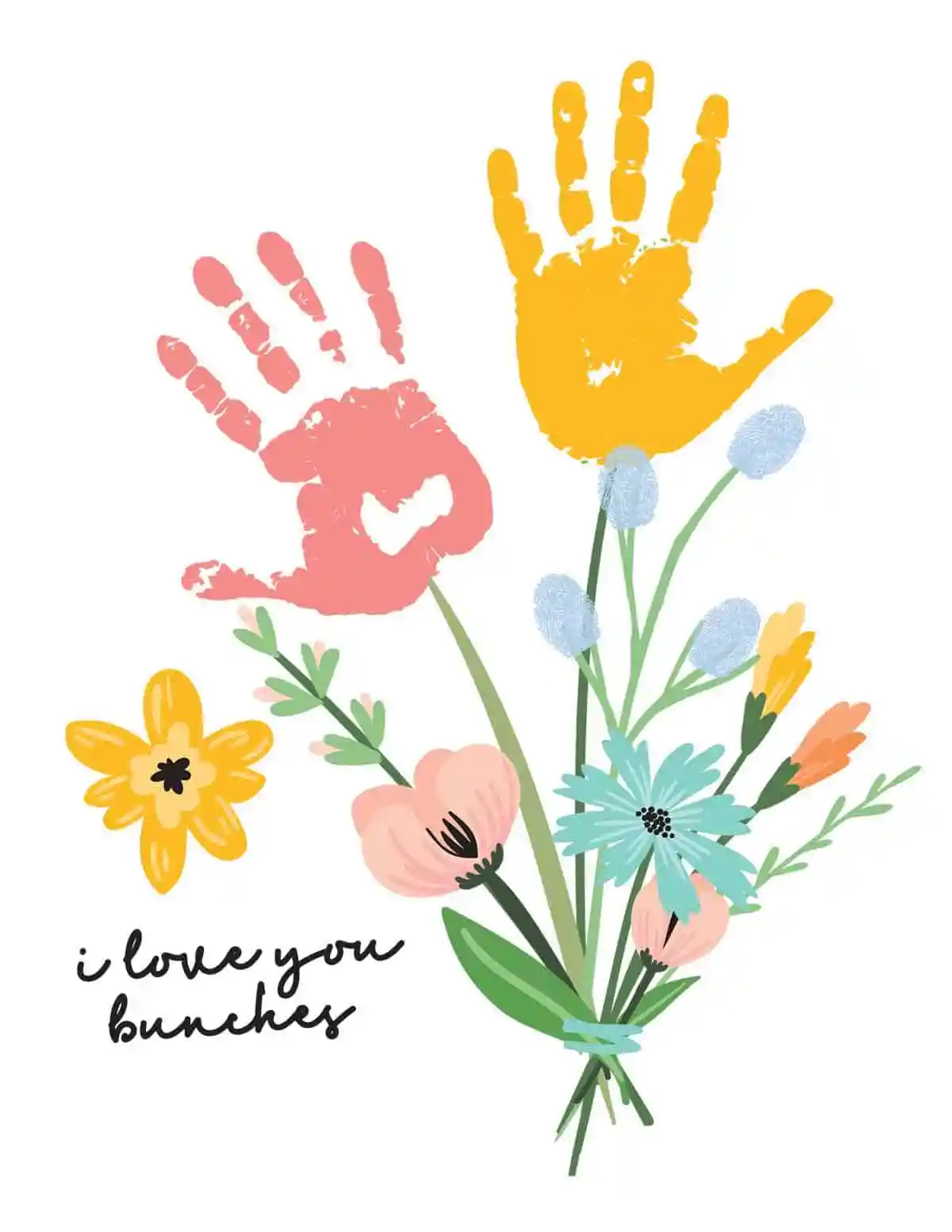 I Love You Bunches Flower Handprint Craft