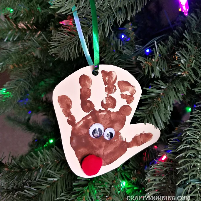 Handprint Reindeer Ornaments