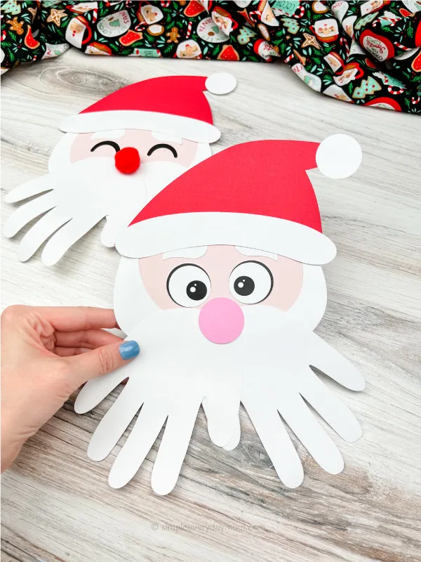 Festive Santa Handprint Craft For Kids