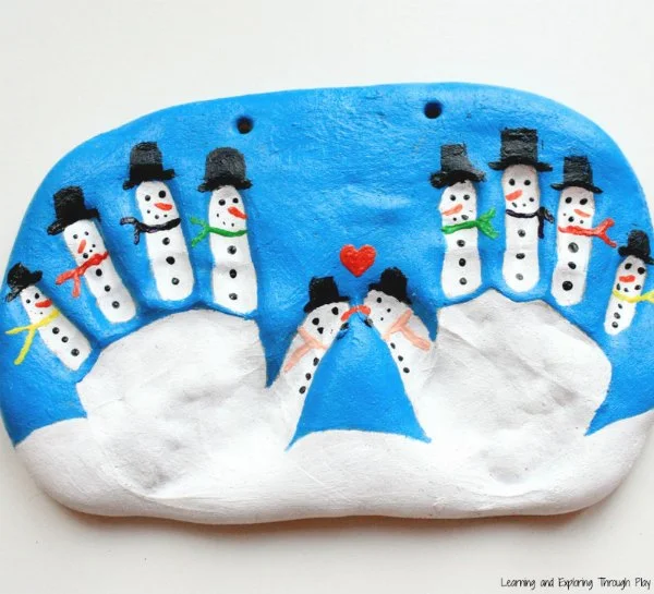 Salt Dough Snowman Keepsake for Kids to Make