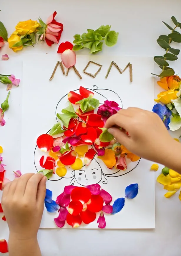 Mother’s Day Flower Art with Free Printable