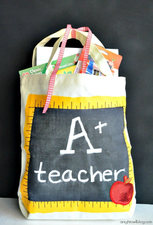 Back to School Teacher’s Chalkboard Tote