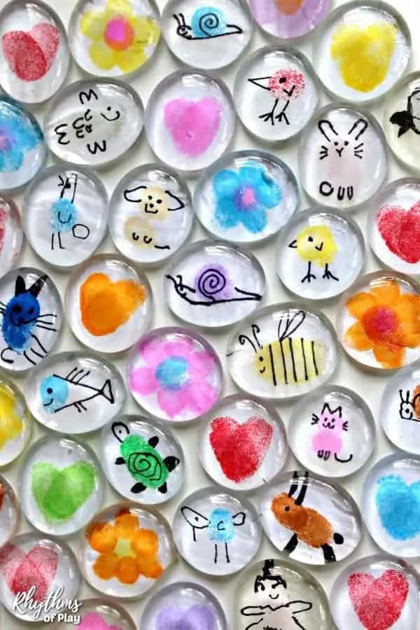 Fingerprint Art Glass Magnets Craft