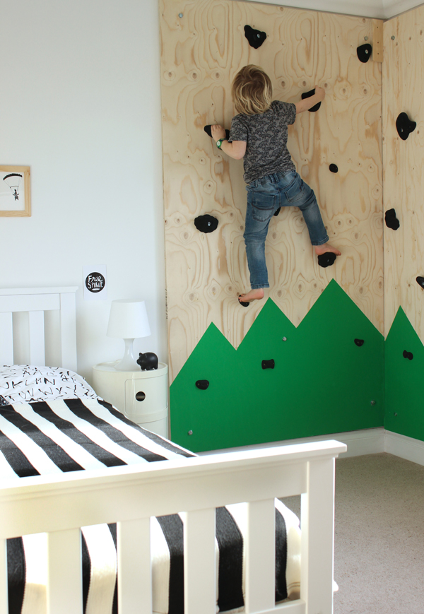 Indoor Climbing Wall for an Outdoor-Themed Bedroom