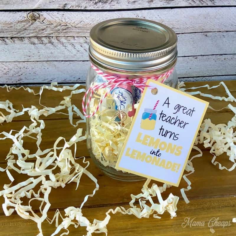 Easy Lemonade Themed Teacher Gift + Printable Tags