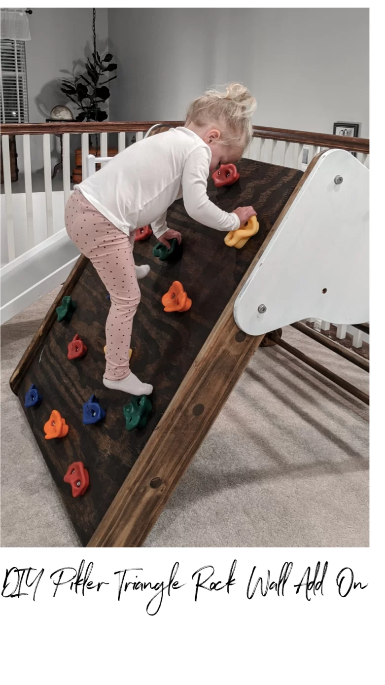 DIY Pikler Triangle Toddler Rock Climbing Wall